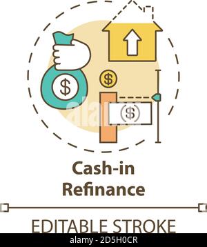 Cash-in refinance concept icon Stock Vector