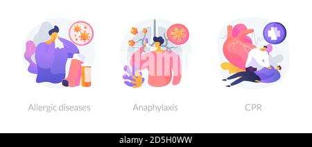 Allergic reactions first aid abstract concept vector illustratio Stock Vector