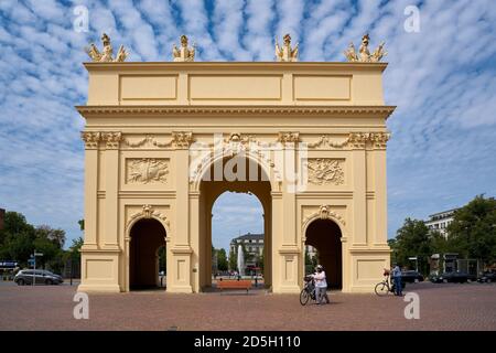 The Brandenburg Gate in the Brandenburger Straße in Potsdam. One of the city's landmarks. Stock Photo