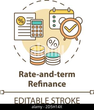 Rate-and-term refinance concept icon Stock Vector