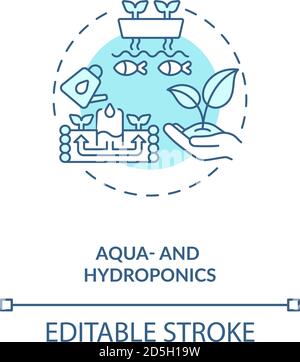 Aqua and hydroponics concept icon Stock Vector