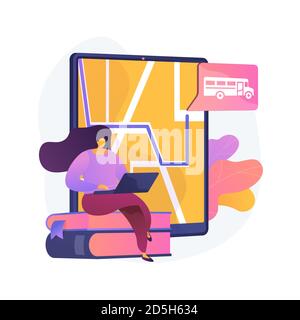 School bus tracking system abstract concept vector illustration. Stock Vector