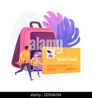 Smartcards for schools abstract concept vector illustration. Stock Vector