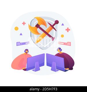 MMORPG abstract concept vector illustration. Stock Vector