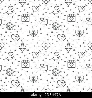 Seamless pattern with elements for Saint Valentines Day or wedding Stock Vector