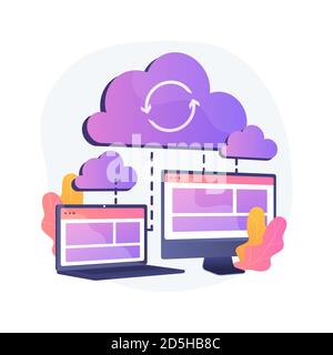 Cloud connection abstract concept vector illustration. Stock Vector