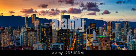 Aerial Panorama of the beautiful modern downtown city Stock Photo