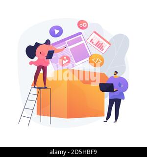 Packaged software abstract concept vector illustration. Stock Vector