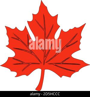 Vector graphic of a maple leaf in orange color Stock Vector