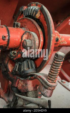 gearing on an old combined harvester Stock Photo