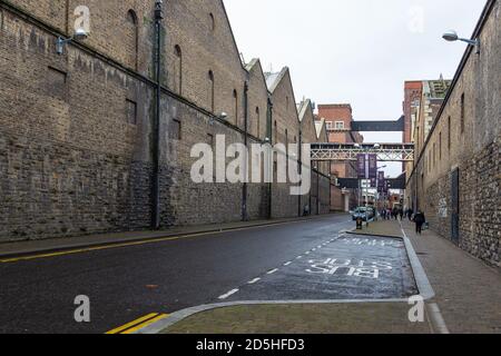 Dublin, Ireland - 09 November 2015: Guinness Storehouse in Dublin. Guinness Storehouse is a tourist attraction at St. James Gate Brewery in Dublin. Stock Photo