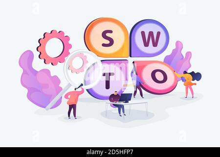 SWOT analysis concept vector illustration. Stock Vector