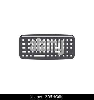 Keyboard black glyph icon. Input device. Allows a person to enter letters, numbers, and other symbols. Pictogram for web page, mobile app, promo. UI Stock Vector