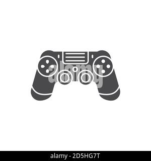 Joystick black glyph icon. Input device. Control a character or machine in a computer program, such as a plane in a flight simulator. Pictogram for Stock Vector