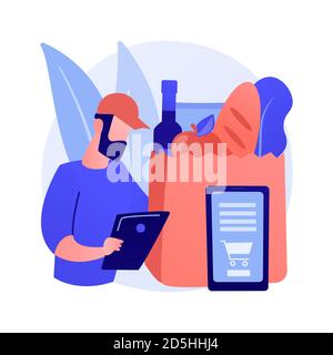 Grocery pick up service abstract concept vector illustration. Stock Vector