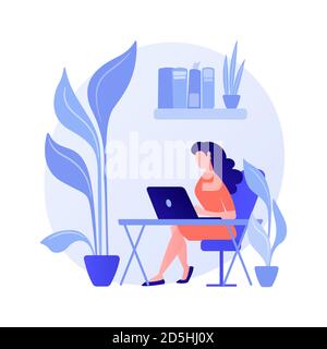 Biophilic design in workspace abstract concept vector illustration. Stock Vector