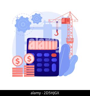 Construction costs abstract concept vector illustration. Stock Vector