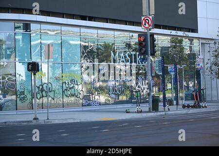 Los Angeles, United States. 12th Oct, 2020. Graffiti the morning after Los Angeles Lakers fans celebrate their victory in the 2020 NBA Finals, Monday, Oct. 12, 2020, in Los Angeles.(Dylan Stewart/Image of Sport) Photo via Credit: Newscom/Alamy Live News