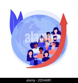 Population growth abstract concept vector illustration. Stock Vector