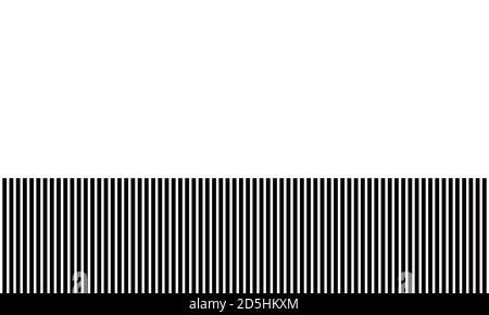 Fine vertical black lines of equal dimensions. Black and white minimalist background design. Stock Photo