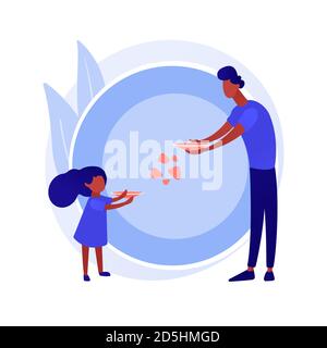 Starvation and malnutrition abstract concept vector illustration. Stock Vector