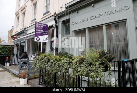 London, UK. 13th Oct, 2020. Photo taken on Oct. 13, 2020 shows a sign of an estate agency in London, Britain. The British unemployment rate surged to a three-year high at 4.5 percent from June to August 2020 as the country's labor market continued to be hit significantly by the COVID-19 pandemic, which is expected to render more people jobless in winter, the British Office for National Statistics (ONS) said Tuesday. Credit: Han Yan/Xinhua/Alamy Live News Stock Photo