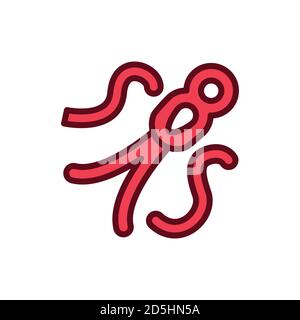 Virus ebola color line icon. Vector illustration. Outline pictogram  Stock Vector