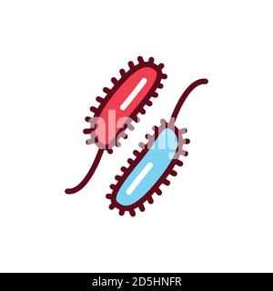 Viruses color line icon. Vector illustration. Outline pictogram Stock Vector