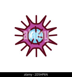 Virus herpes color line icon. Vector illustration Stock Vector
