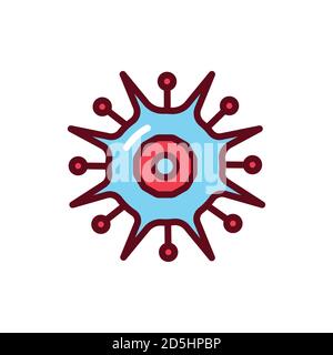 Virus influenza color line icon. Vector illustration Stock Vector