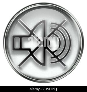 music off icon grey, isolated on white background. Stock Photo
