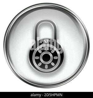 Lock off, icon grey Stock Photo