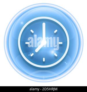 clock icon ice, isolated on white background. Stock Photo