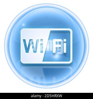 WI-FI icon ice, isolated on white background Stock Photo