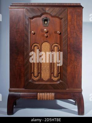 Antique Philco console radio. Stock Photo
