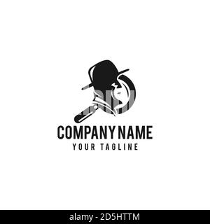 Spy detective design template. Criminal internet hacker logo. Investigation concept. Vector illustration Stock Vector