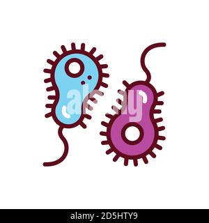 Bacteria cholera color line icon. Vector illustration Stock Vector