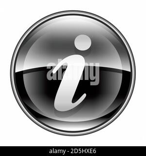 information icon black, isolated on white background Stock Photo