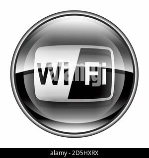 WI-FI tower icon black, isolated on white background Stock Photo
