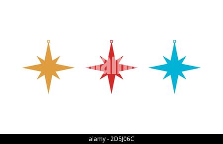 star ornaments, Christmas day celebration decorations. ornament vector design. Merry Christmas Stock Vector
