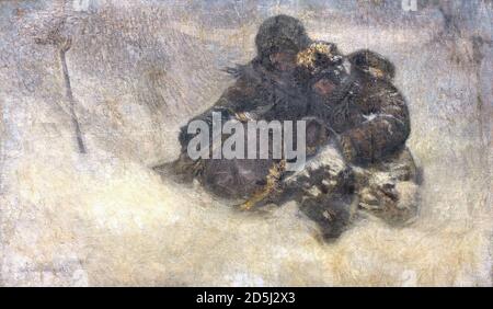 Bogdanoff-Bjelski Nikolai - Children in Winter - Russian School - 19th  Century Stock Photo