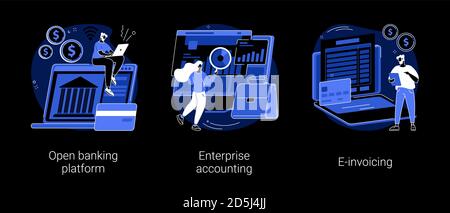 IT accounting system abstract concept vector illustrations. Stock Vector