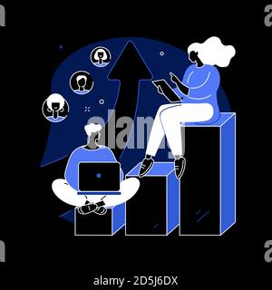 Corporate ladder abstract concept vector illustration. Stock Vector