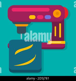 sewing machine vector illustration in flat style Stock Vector