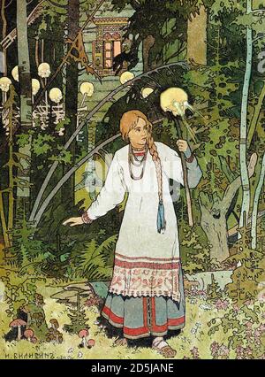 Bilibin Ivan - Vasilisa the Beautiful Leaving the House Yagi Stock ...