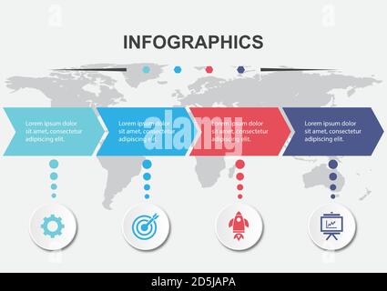 Infographic design template with arrows, stock vector Stock Vector ...