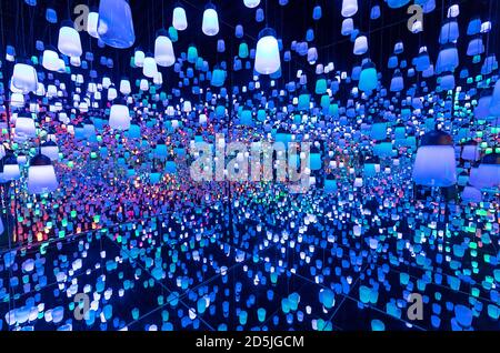 2020.09.12 - The Forest of Lamps at the digital art museum TeamLab Borderless in the Odaiba area in Tokyo, Japan. ( Photo by Ivo Gonzalez/AFLO) Stock Photo