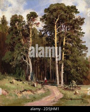 Shishkin Ivan - Forest Road 2 - Russian School - 19th  Century Stock Photo