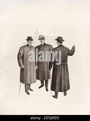 Retro illustration of men's fashion. New York, USA. 1900s Stock Photo