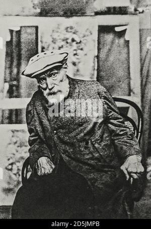 Retro photo of Pierre-Auguste Renoir. Pierre-Auguste Renoir (1841 – 1919), was a French artist who was a leading painter in the development of the Imp Stock Photo